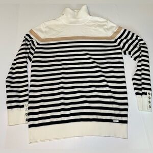 Tommy Hilfiger women's striped lightweight turtleneck sweater size XL
